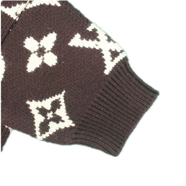 Chewy V Brown Zip-up Sweater - Image 5