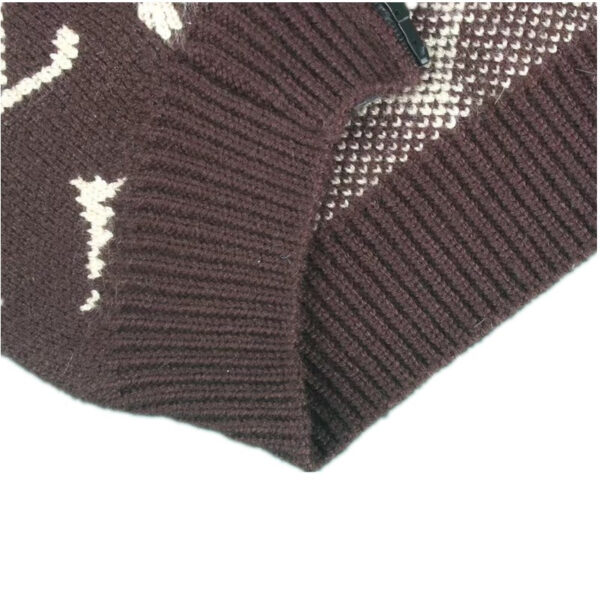 Chewy V Brown Zip-up Sweater - Image 4