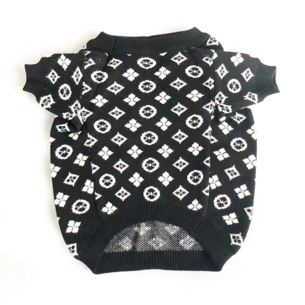 Chewy V Black Monogram Sweater