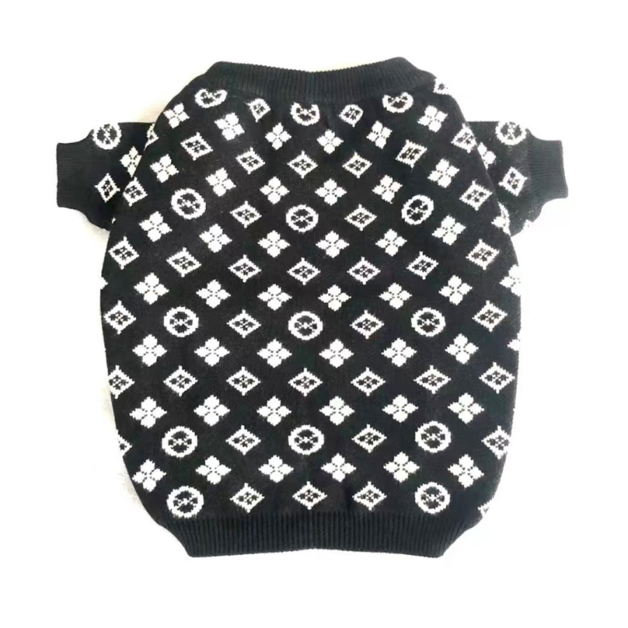 Chewy V Black Monogram Sweater - Image 2