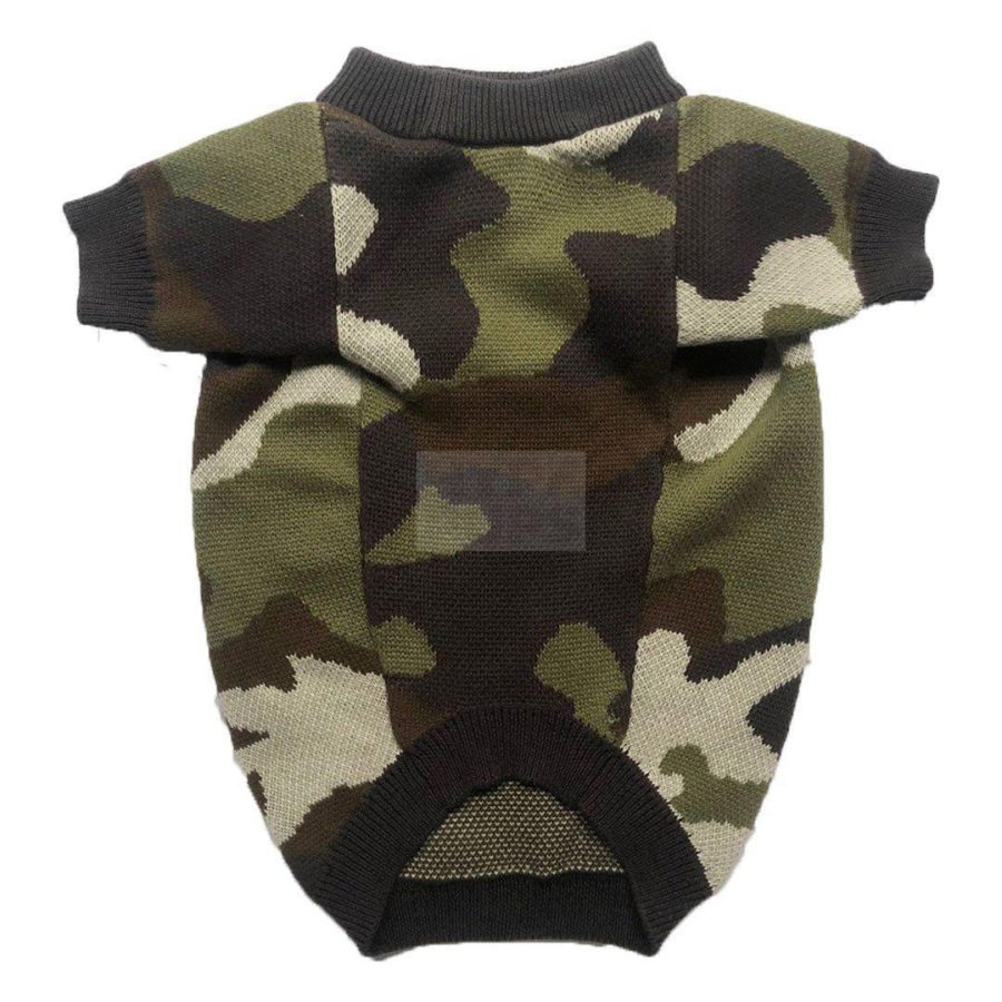 A Barking Pup Camo Sweater Hype Pups designer dog clothes.