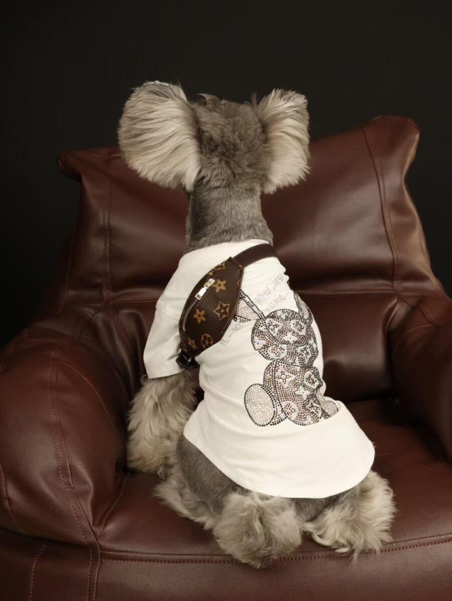 Chewy V Rhinestone Tee Hype Pups designer dog clothes.