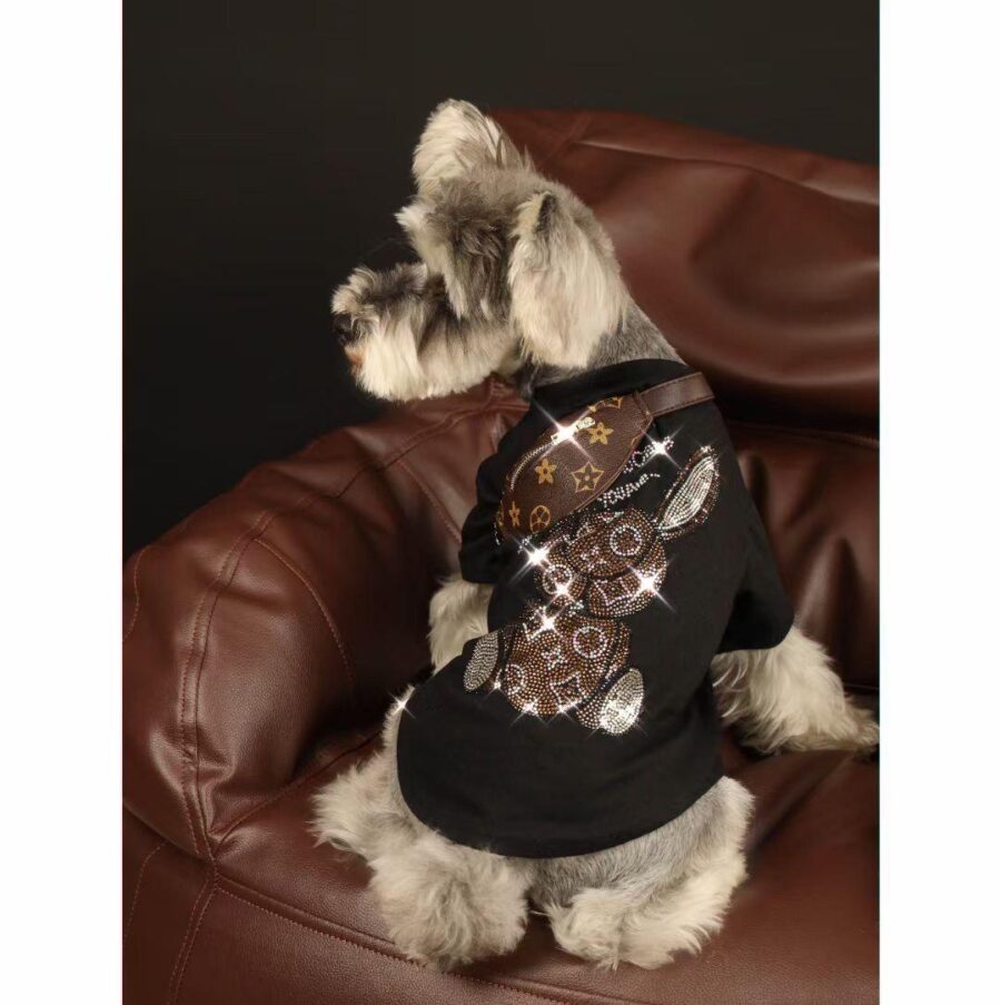 Chewy V Rhinestone Tee Hype Pups designer dog clothes.