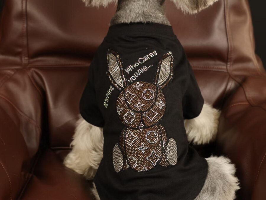 Chewy V Rhinestone Tee Hype Pups designer dog clothes.