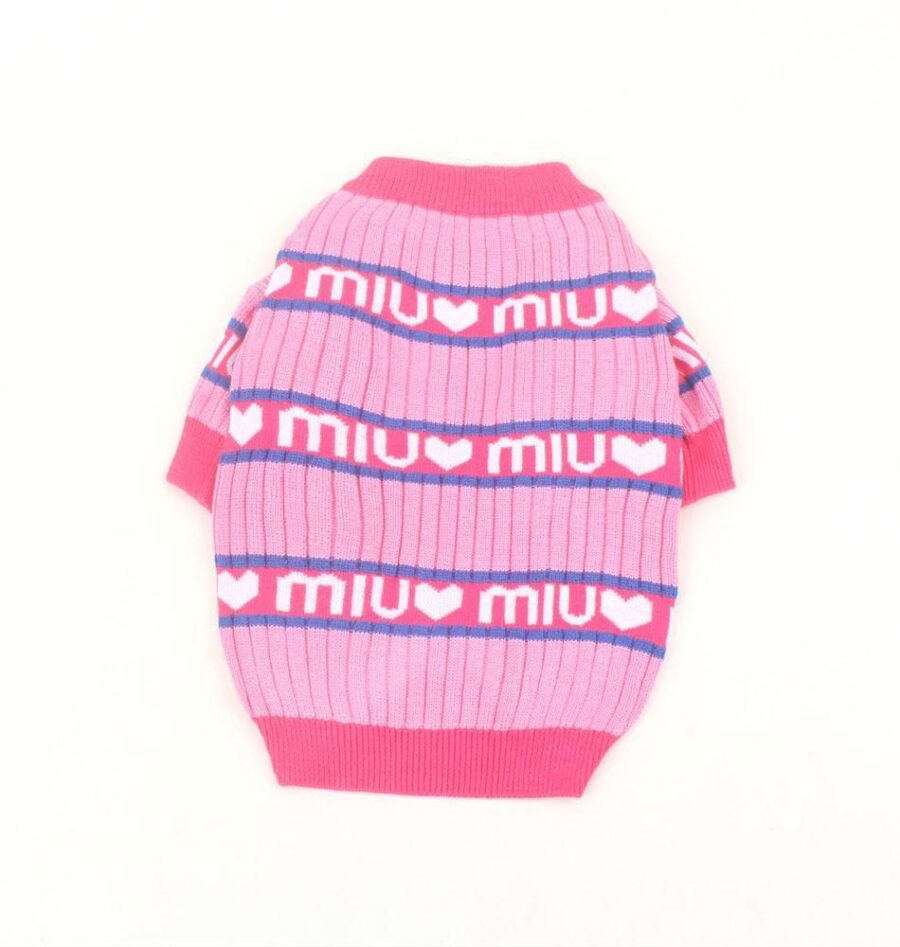 MU MU Ribbed Dog Sweater Hype Pups designer dog clothes.