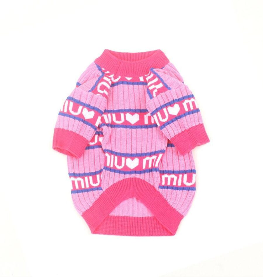 MU MU Ribbed Dog Sweater Hype Pups designer dog clothes.