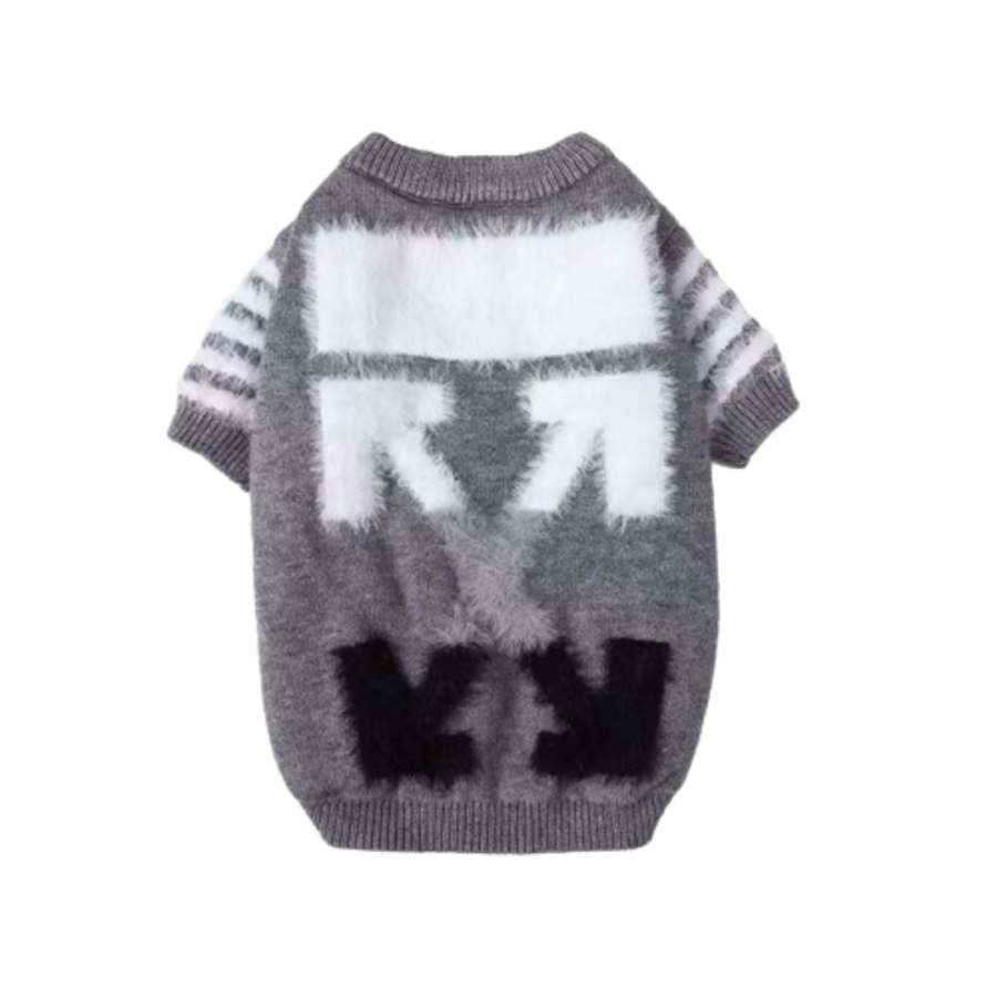 Woof-White Graphic Winter Wear