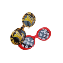 Leopard print and red dog sunglasses with Louis Vuitton inspired V monogram on lenses