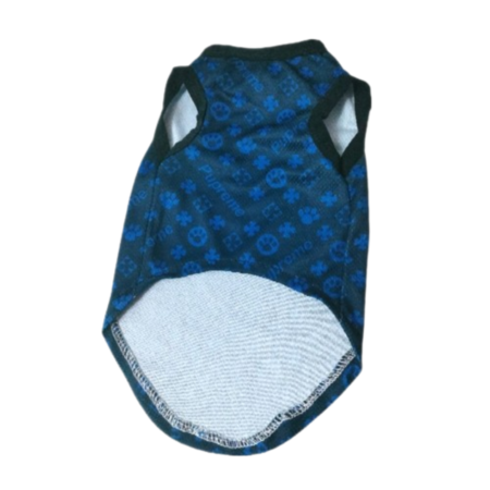 Blue Pupreme monogram dog vest with paw print pattern Supreme inspired