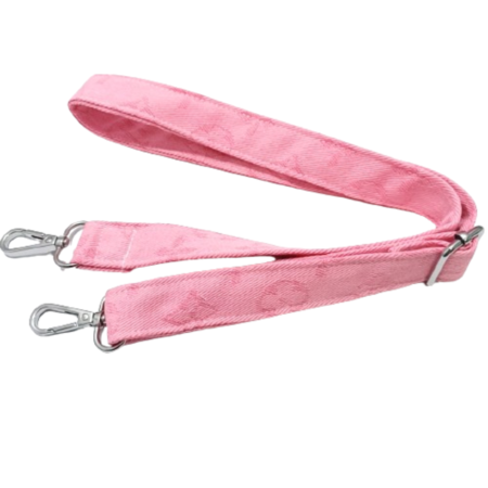 Pink adjustable shoulder strap for dog carrier with V monogram print Louis Vuitton inspired