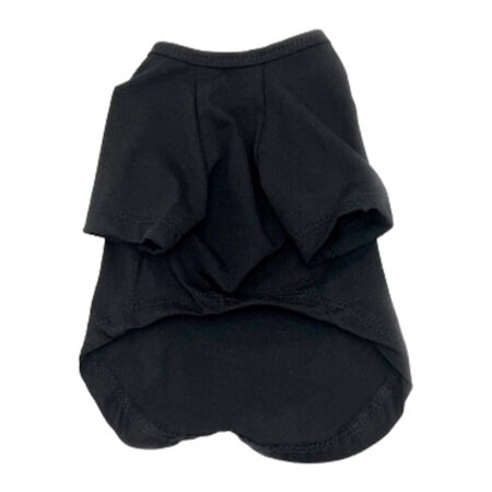 Black YSL logo dog tee front and back view designer inspired