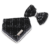 Chewnel Tweed Bandana & Bow Set - Black