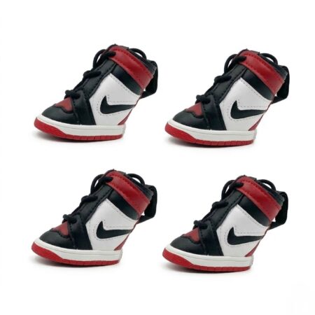 Side view Air Bud dog sneakers showing high-top silhouette padded collar and rubber sole