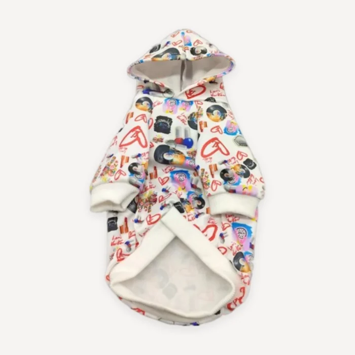 Multicolor Print dog hoodie inspired by Louis Vuitton