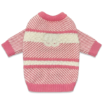 Pink diagonal stripe dog sweater Chanel inspired with interlocking logo band