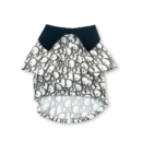 White dog polo shirt with navy Dior oblique monogram print and structured collar
