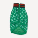 Green Monogram Zip dog jacket inspired by Louis Vuitton