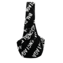 Black designer monogram sling dog carrier Balenciaga style with adjustable strap