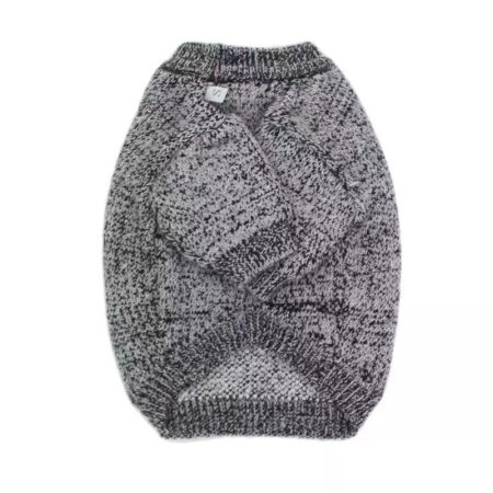 Gray heather knit dog sweater Fear of God Essentials style back view flat lay