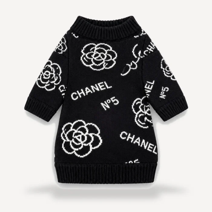 No. 5 dog sweater inspired by Chanel view 5