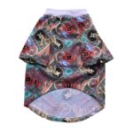 Yellow all-over V monogram dog tee Louis Vuitton style with colorful accents