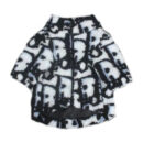 Black fleece dog jacket with Dogior oblique monogram print Dior inspired front view