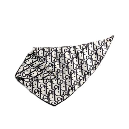 Dogior oblique print dog bandana showing monogram pattern detail inspired by Dior oblique design