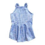 Light blue oblique monogram sleeveless dog dress with fitted bodice Dior inspired