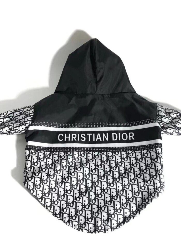 Black windbreaker with Dior oblique print sleeves and Christian Dior lettering across chest