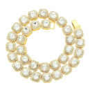 Gold clustered tennis necklace with cubic zirconia stones in cushion settings