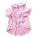 Pink oblique print dog shirt with button front and structured collar inspired by Dior