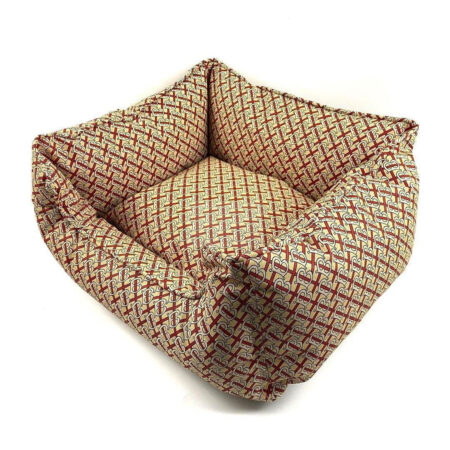 Brown monogram dog bed Burberry style with TB print and structured sides
