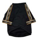 Black cotton dog sweatshirt with yellow Fendi logo tape trim on sleeves