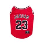 Red Bulls basketball jersey for dogs with Jordan #23 on back panel