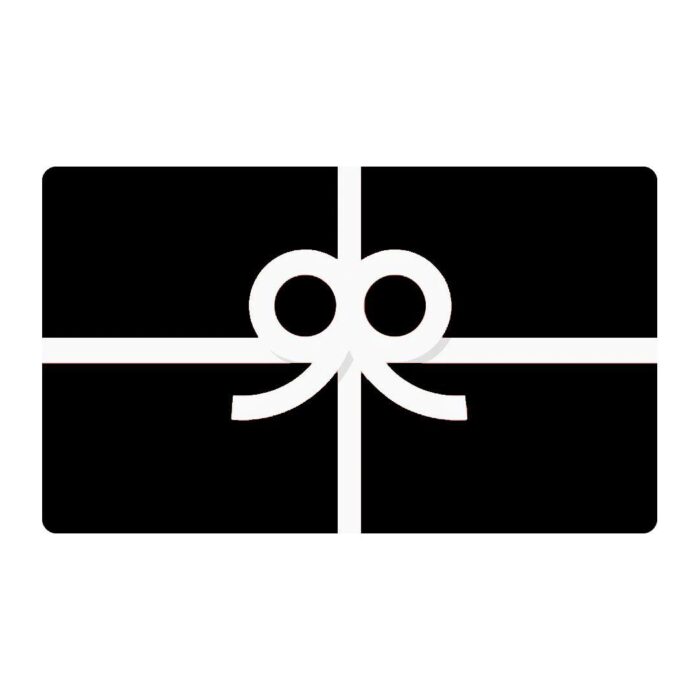 Black gift card design with white bow graphic for Hype Pups store