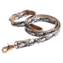 White and black Dogior oblique monogram dog collar and leash set with gold hardware