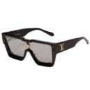 Black designer dog sunglasses with V monogram lenses Louis Vuitton inspired