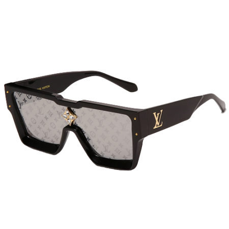 Black designer dog sunglasses with V monogram lenses Louis Vuitton inspired