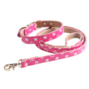 Pink V monogram dog collar and leash set Louis Vuitton inspired on white background
