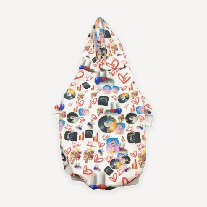 Multicolor Print dog hoodie inspired by Louis Vuitton view 5
