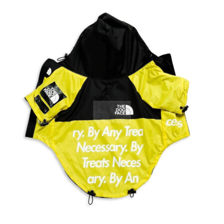 TDF By Any Treats Yellow Windbreaker Hype Pups designer dog clothes.