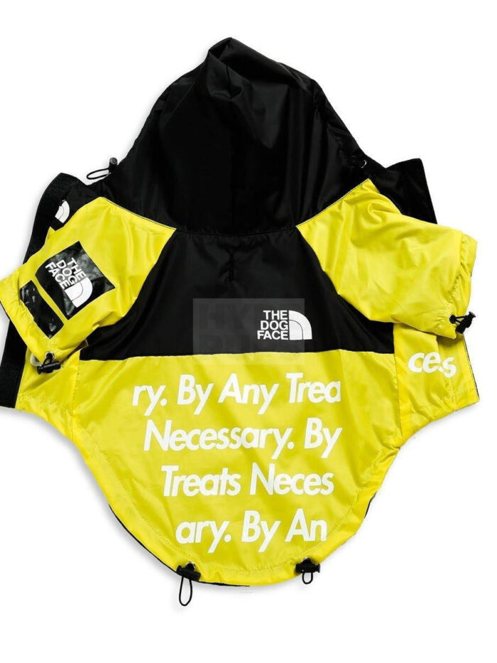 TDF By Any Treats Yellow Windbreaker Hype Pups designer dog clothes.