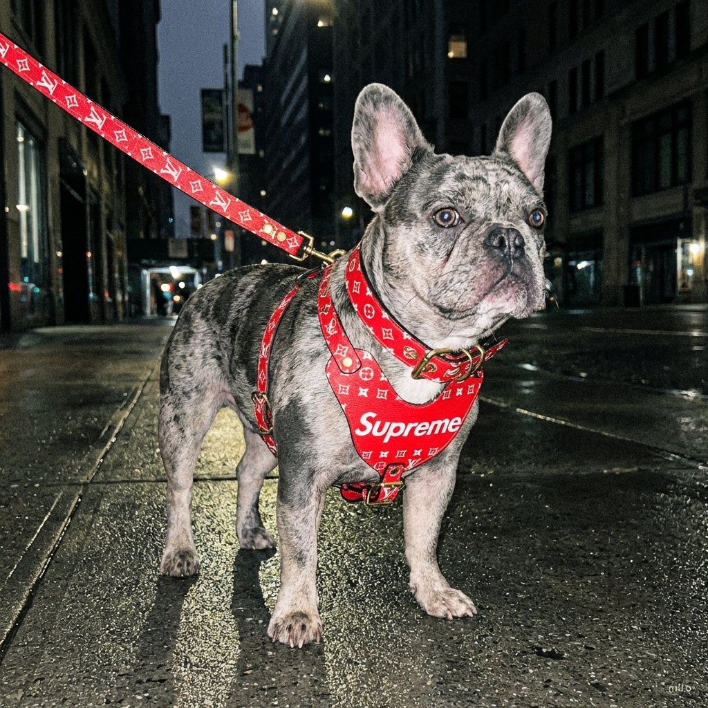 Matching dog harness and leash sets