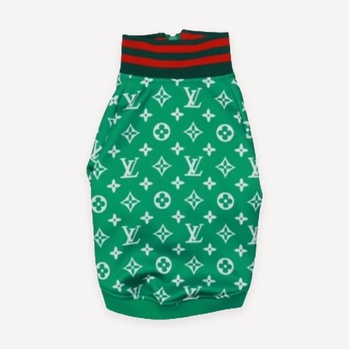 Green Monogram Zip dog jacket inspired by Louis Vuitton view 7