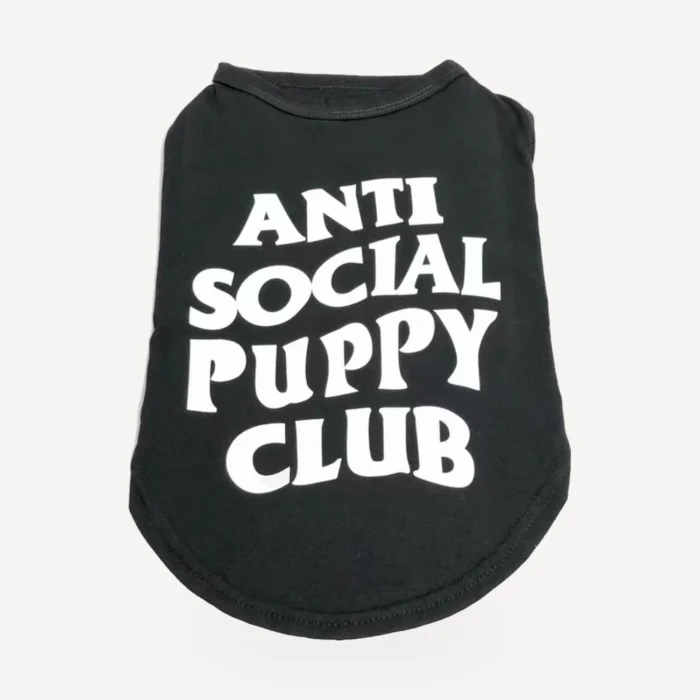 Sleeveless dog tee inspired by Anti Social Social Club view 3