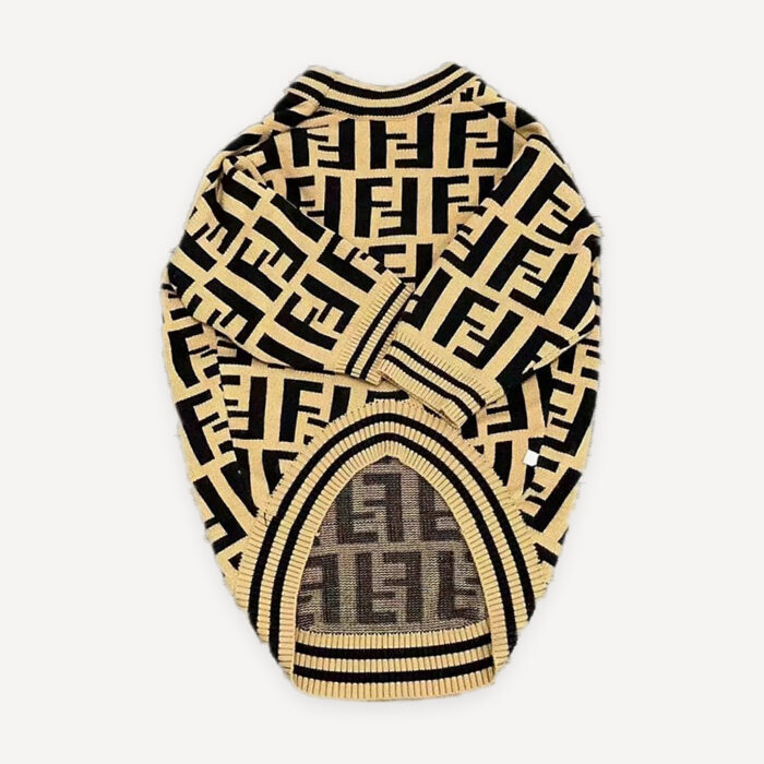 Monogram Knit dog sweater inspired by Fendi