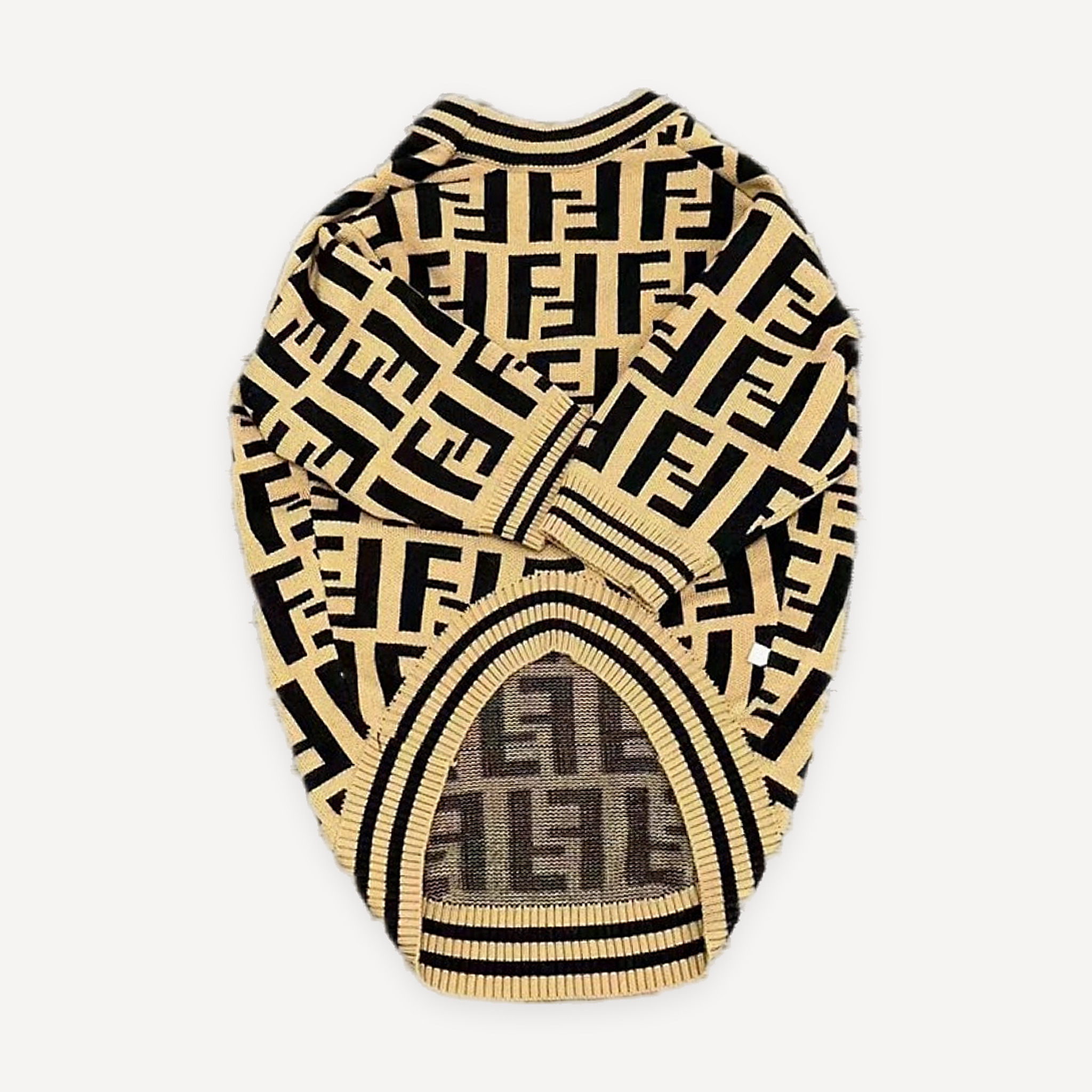 Monogram Knit dog sweater inspired by Fendi