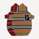 Striped Hooded Knit With Letter Patch dog sweater