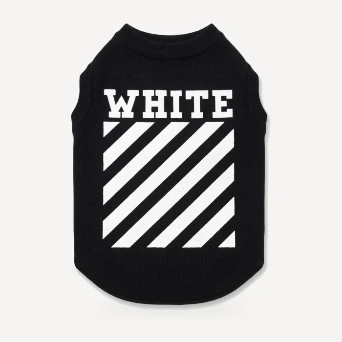 Woof-White Diagonal Stripe Tank