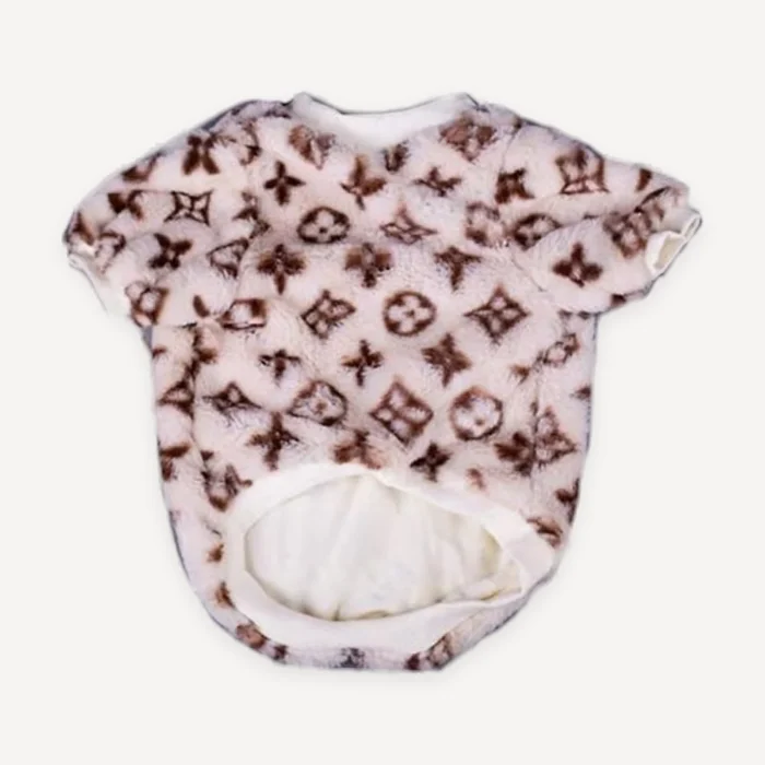 Faux Fur Sherpa-Lined Pullover dog apparel inspired by Louis Vuitton view 4